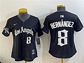 Youth Los Angeles Dodgers #8 Enrique Hernandez Black 2025 World Series Champions LA Gothic Edition Limited Stitched Jersey Dzhi,baseball caps,new era cap wholesale,wholesale hats