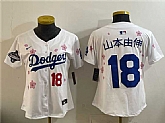 Youth Los Angeles Dodgers #18 Yamamoto White 2025 World Series Champions Patch Tokyo Series Limited Stitched Jersey Dzhi,baseball caps,new era cap wholesale,wholesale hats