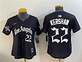 Youth Los Angeles Dodgers #22 Clayton Kershaw Black 2025 World Series Champions LA Gothic Edition Limited Stitched Jersey Dzhi,baseball caps,new era cap wholesale,wholesale hats