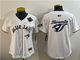 Youth Toronto Blue Jays Team Big Logo White Gold 2025 American League Champions Limited Stitched Jersey Dzhi,baseball caps,new era cap wholesale,wholesale hats