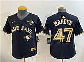 Youth Toronto Blue Jays #47 Addison Barger Black Gold 2025 American League Champions Limited Stitched Jersey Dzhi,baseball caps,new era cap wholesale,wholesale hats