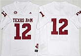 Men's Texas A&M Aggies Lions #12 Premier Strategy White 2025 F.U.S.E. Stitched Jersey,baseball caps,new era cap wholesale,wholesale hats