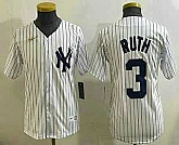 Youth New York Yankees #3 Babe Ruth White Throwback Stitched Cool Base Nike Jersey,baseball caps,new era cap wholesale,wholesale hats