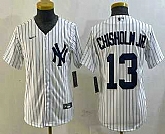 Youth New York Yankees #13 Jazz Chisholm Jr White Cool Base Stitched Jersey,baseball caps,new era cap wholesale,wholesale hats