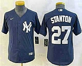 Youth New York Yankees #27 Giancarlo Stanton Navy Cool Base Stitched Jersey,baseball caps,new era cap wholesale,wholesale hats