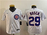 Youth Chicago Cubs #29 Michael Busch White Cool Base Stitched Jersey,baseball caps,new era cap wholesale,wholesale hats
