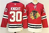 Men's Chicago Blackhawks #30 Spencer Knight Red 2025 Home 100th Anniversary Stitched Hockey Jersey,baseball caps,new era cap wholesale,wholesale hats