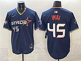 Men's Houston Astros #45 Tatsuya Imai Navy 2025 City Connect With Texas Patch Limited Stitched Jersey,baseball caps,new era cap wholesale,wholesale hats