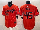 Men's Houston Astros #45 Tatsuya Imai Orange 2025 City Connect With Texas Patch Limited Stitched Jersey,baseball caps,new era cap wholesale,wholesale hats