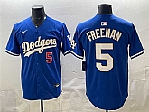 Men's Los Angeles Dodgers #5 Freddie Freeman Royal Limited Stitched Jersey,baseball caps,new era cap wholesale,wholesale hats