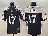 Men's Buffalo Bills #17 Josh Allen Black White 2025 F.U.S.E. 'Gothic Cold Front Edition' With Farewell Patch & 4-Star C Patch Vapor Limited Stitched Jersey,baseball caps,new era cap wholesale,wholesale hats