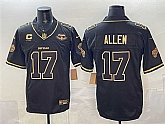 Men's Buffalo Bills #17 Josh Allen Black Gold 2025 F.U.S.E. 'Rivalries' With Farewell Patch & 4-Star C Patch Vapor Limited Stitched Jersey,baseball caps,new era cap wholesale,wholesale hats