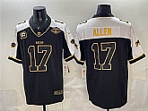Men's Buffalo Bills #17 Josh Allen Black Gold 2025 F.U.S.E. With Farewell Patch & 4-Star C Patch Vapor Limited Stitched Jersey,baseball caps,new era cap wholesale,wholesale hats