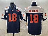 Men's Chicago Bears #18 Caleb Williams Navy White F.U.S.E. With 1-star C Patch And VMH Patch Throwback Limited Stitched Jersey,baseball caps,new era cap wholesale,wholesale hats