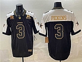 Men's Dallas Cowboys #3 George pickens Black Gold 2025 F.U.S.E. With 5x Super Bowl Champions & Established In 1960 Patch Vapor Limited Stitched Jersey,baseball caps,new era cap wholesale,wholesale hats