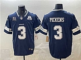 Men's Dallas Cowboys #3 George pickens Navy F.U.S.E. With 5x Super Bowl Champions & Established In 1960 Patch Vapor Limited Stitched Jersey,baseball caps,new era cap wholesale,wholesale hats