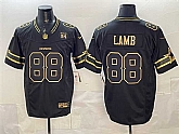 Men's Dallas Cowboys #88 CeeDee Lamb Black Gold 2025 F.U.S.E. 94 Marshawn Kneeland Memorial Patch Vapor Limited Stitched Jersey,baseball caps,new era cap wholesale,wholesale hats