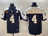 Men's Dallas Cowboys #4 Dak Prescott Navy F.U.S.E. With John Madden Patch & Established In 1960 Patch Thanksgiving Vapor Limited Stitched Jersey,baseball caps,new era cap wholesale,wholesale hats