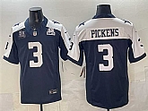 Men's Dallas Cowboys #3 George pickens Navy F.U.S.E. With 5x Super Bowl Champions & Established In 1960 Patch Thanksgiving Vapor Limited Stitched Jersey,baseball caps,new era cap wholesale,wholesale hats