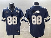 Men's Dallas Cowboys #88 CeeDee Lamb Navy F.U.S.E. With 5x Super Bowl Champions & Established In 1960 Patch Vapor Limited Stitched Jersey,baseball caps,new era cap wholesale,wholesale hats