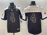 Men's Dallas Cowboys #4 Dak Prescott Black Gold 2025 F.U.S.E. 94 Marshawn Kneeland Memorial Patch Vapor Limited Stitched Jersey1,baseball caps,new era cap wholesale,wholesale hats