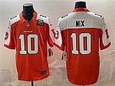 Men's Denver Broncos #10 Bo Nix Orange 2024 F.U.S.E. With 3-Time Champions Patch Throwback Vapor Limited Alternate Stitched Jersey,baseball caps,new era cap wholesale,wholesale hats