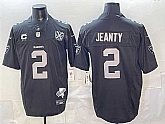 Men's Las Vegas Raiders #2 Ashton Jeanty Black 2025 Draft F.U.S.E. With 4-Star C Patch Nevada Silver Stat Patch And 65th Anniversary Patch Stitched Jersey,baseball caps,new era cap wholesale,wholesale hats