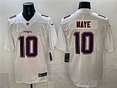 Men's New England Patriots #10 Drake Maye White Fashion Vapor Untouchable Limited Stitched Jersey,baseball caps,new era cap wholesale,wholesale hats
