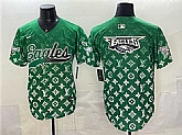 Men's Philadelphia Eagles Team Big Logo Green With Patch Limited Stitched Baseball Jersey,baseball caps,new era cap wholesale,wholesale hats