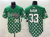 Men's Philadelphia Eagles #33 Cooper DeJean Green With Patch Limited Stitched Baseball Jersey,baseball caps,new era cap wholesale,wholesale hats