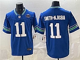 Men's Seattle Seahawks #11 Jaxon Smith-Njigba Royal 2025 F.U.S.E. 50th Season Patch Throwback Vapor Limited Stitched Jersey,baseball caps,new era cap wholesale,wholesale hats