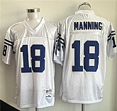 Men's Indianapolis Colts #18 Peyton Manning White Throwback Stitched Jersey,baseball caps,new era cap wholesale,wholesale hats