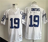 Men's Indianapolis Colts #19 Johnny Unitas White Throwback Stitched Jersey,baseball caps,new era cap wholesale,wholesale hats