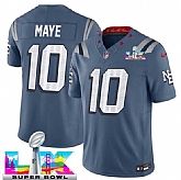 Men's New England Patriots #10 Drake Maye Storm Blue 2025 F.U.S.E. Super Bowl LX Patch 'Rivalries' Vapor Limited Stitched Jersey,baseball caps,new era cap wholesale,wholesale hats