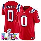 Men's New England Patriots #0 Christian Gonzalez Red 2025 F.U.S.E. Super Bowl LX Patch Vapor Limited Stitched Jersey,baseball caps,new era cap wholesale,wholesale hats