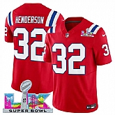 Men's New England Patriots #32 TreVeyon Henderson Red 2025 F.U.S.E. Super Bowl LX Patch Vapor Limited Stitched Jersey,baseball caps,new era cap wholesale,wholesale hats