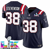 Men's New England Patriots #38 Rhamondre Stevenson Navy 2025 F.U.S.E. Super Bowl LX Patch Vapor Limited Stitched Jersey,baseball caps,new era cap wholesale,wholesale hats