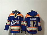 Men's Edmonton Oilers #97 Connor McDavid Blue Lace-Up Pullover Hoodie,baseball caps,new era cap wholesale,wholesale hats