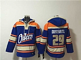 Men's Edmonton Oilers #29 Leon Draisaitl Blue Lace-Up Pullover Hoodie,baseball caps,new era cap wholesale,wholesale hats