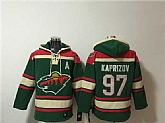 Men's Minnesota Wild #97 Kirill Kaprizov Green Lace-Up Pullover Hoodie,baseball caps,new era cap wholesale,wholesale hats