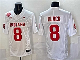 Men's Indiana Hoosiers #8 Kaelon Black White F.U.S.E. 2025 National Champions Patch Stitched Football Jersey,baseball caps,new era cap wholesale,wholesale hats