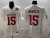Men's Indiana Hoosiers #15 Fernando Mendoza White F.U.S.E. Peach Bowl Patch Stitched Football Jersey,baseball caps,new era cap wholesale,wholesale hats