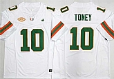 Men's Miami Hurricanes #10 Malachi Toney White F.U.S.E. 2026 Stitched Football Jersey,baseball caps,new era cap wholesale,wholesale hats