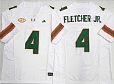 Men's Miami Hurricanes #4 Mark Fletcher Jr. White F.U.S.E. 2026 Stitched Football Jersey,baseball caps,new era cap wholesale,wholesale hats