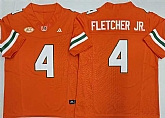 Men's Miami Hurricanes #4 Mark Fletcher Jr. Orange F.U.S.E. 2026 Stitched Football Jersey,baseball caps,new era cap wholesale,wholesale hats