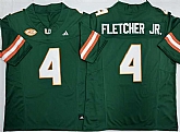 Men's Miami Hurricanes #4 Mark Fletcher Jr. Green F.U.S.E. 2026 Stitched Football Jersey,baseball caps,new era cap wholesale,wholesale hats