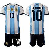 Men's Argentina #10 Diego Maradona White Blue 2025-26 Home Soccer Jersey Suit,baseball caps,new era cap wholesale,wholesale hats