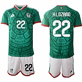 Men's Mexico #22 Hirving Lozano Green 2025-26 Home Soccer Jersey Suit,baseball caps,new era cap wholesale,wholesale hats