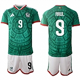 Men's Mexico #9 Raul Green 2025-26 Home Soccer Jersey Suit,baseball caps,new era cap wholesale,wholesale hats