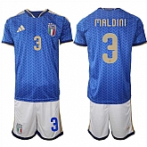 Men's Italy #3 Paolo Maldini 2025-26 Blue Home Soccer Jersey Suit,baseball caps,new era cap wholesale,wholesale hats